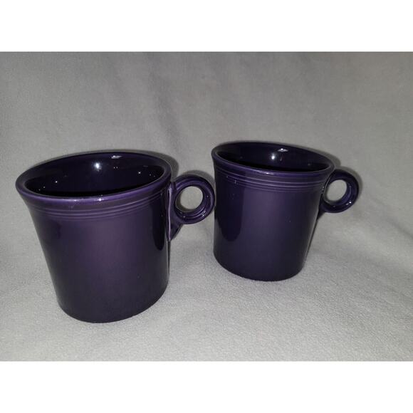 Set 2 Vintage Purple Fiesta Ring Mug Signed Homer Retired - Picture 7 of 8